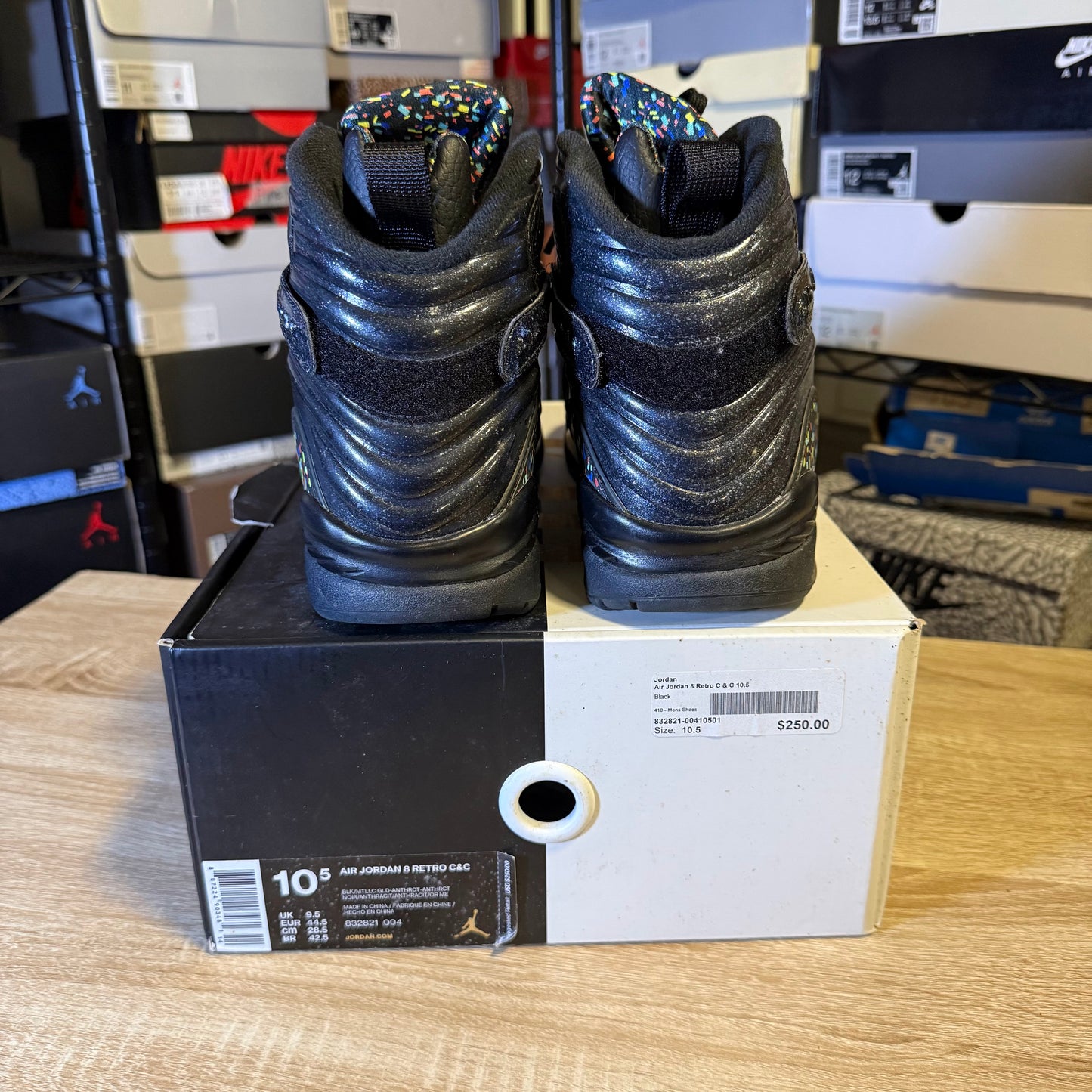 Size 10.5 – AJ 8 Confetti Black