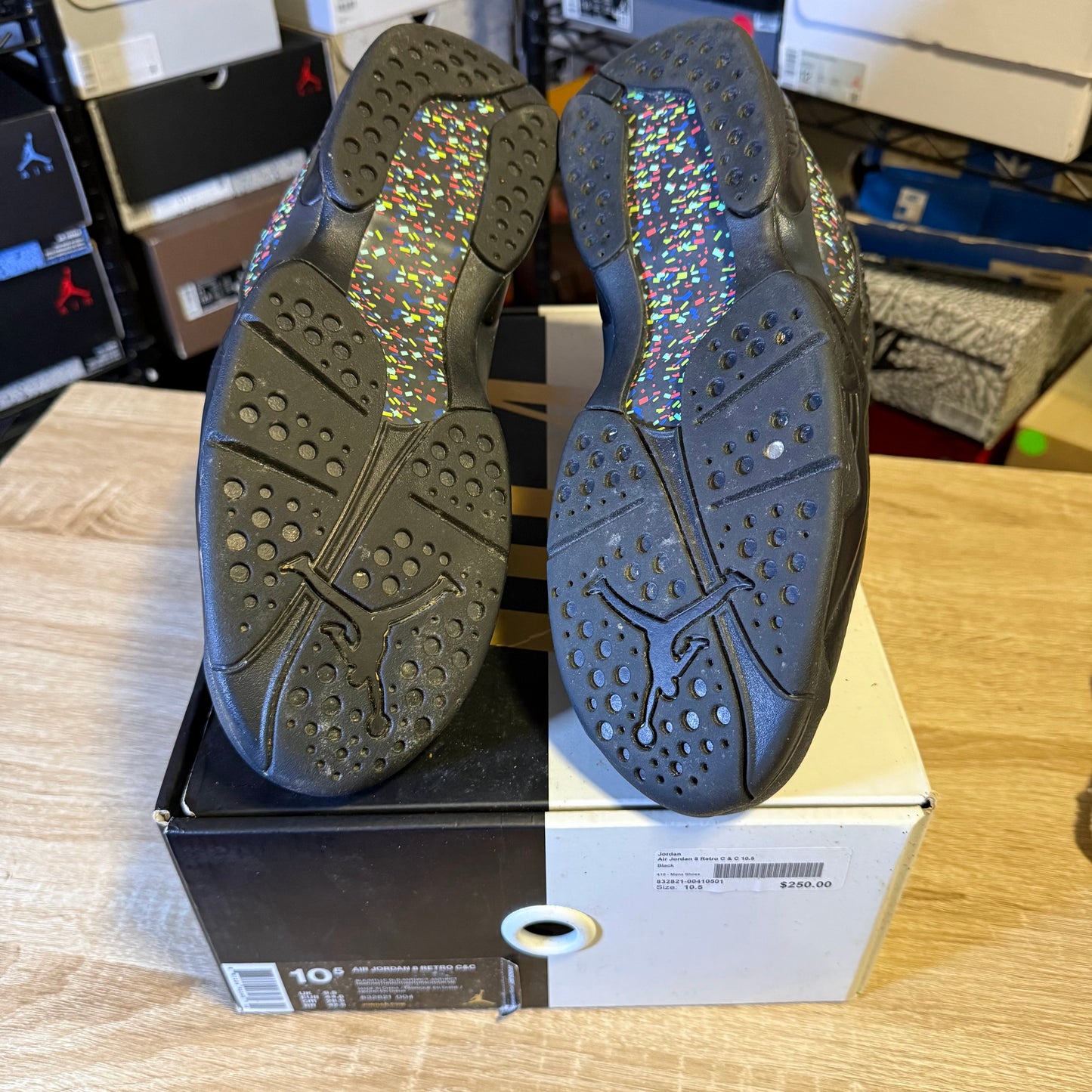 Size 10.5 – AJ 8 Confetti Black
