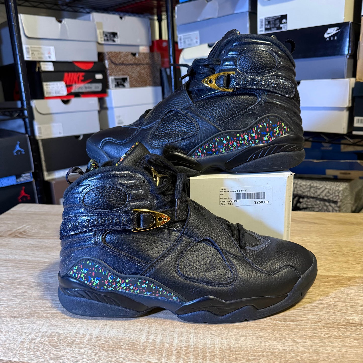 Size 10.5 – AJ 8 Confetti Black
