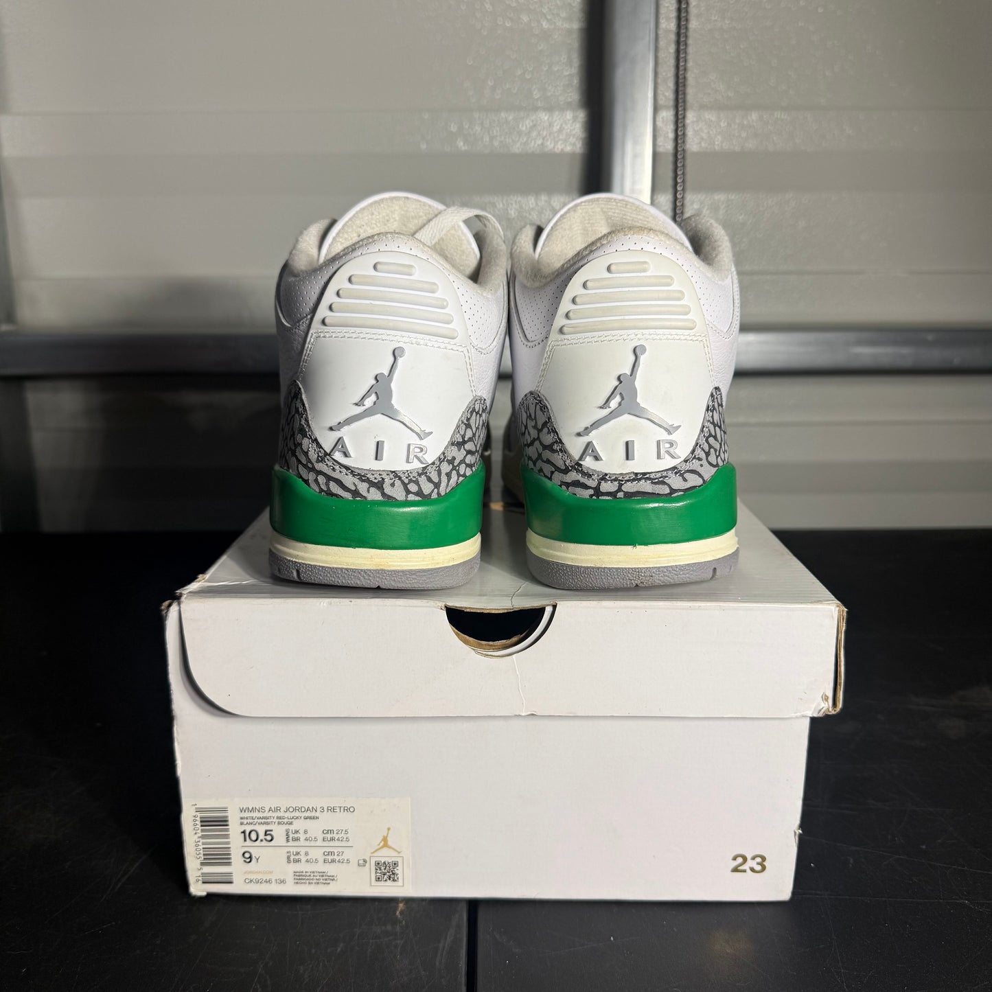 Size 10.5W - AJ 3 Lucky Green