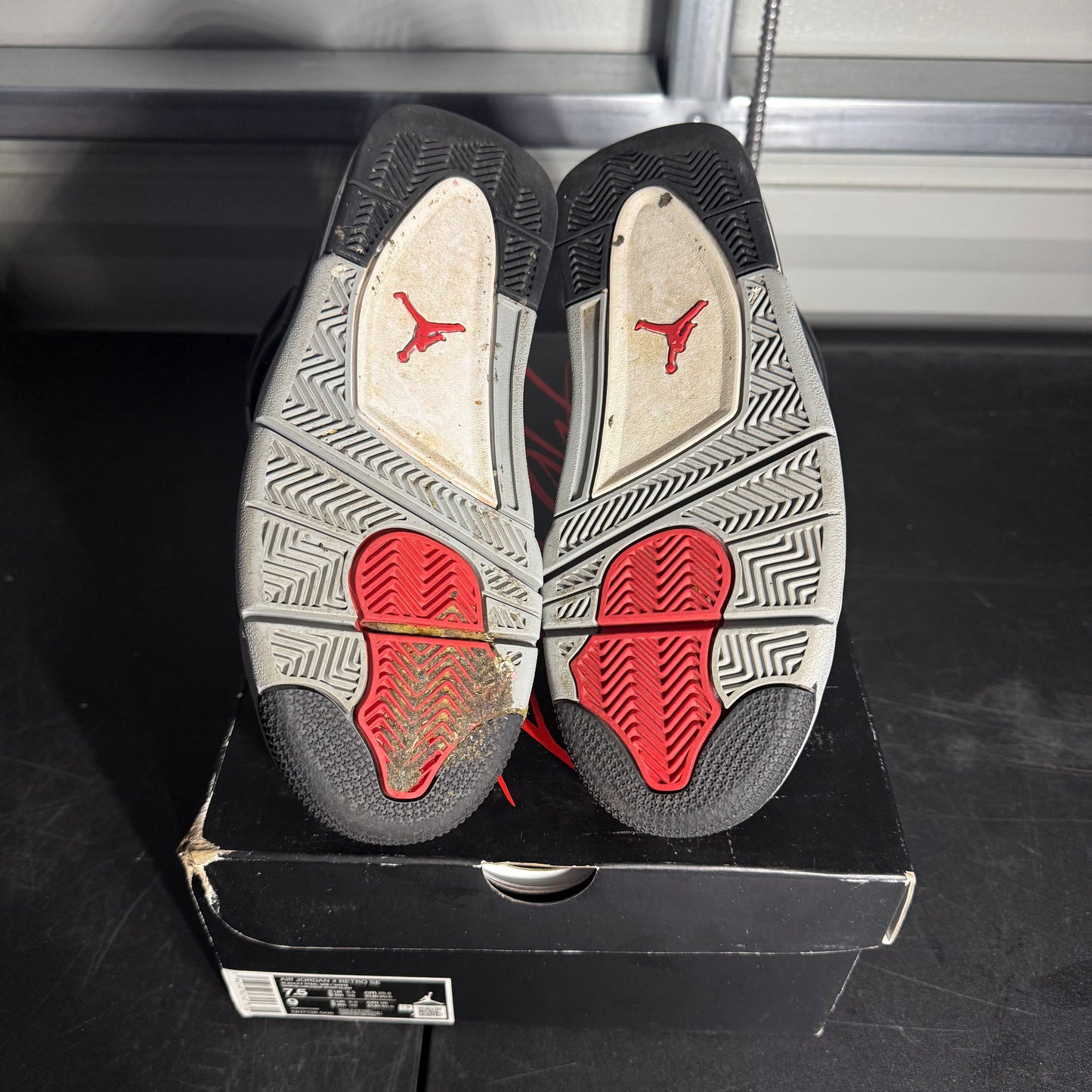 Size 7.5 - AJ 4 Black Canvas