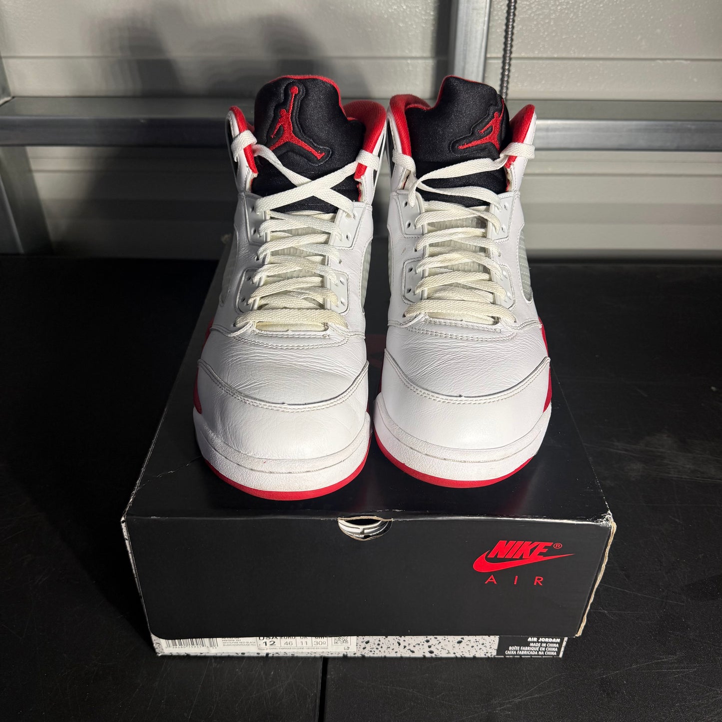 Size 12 - AJ 5 Black Fire Red