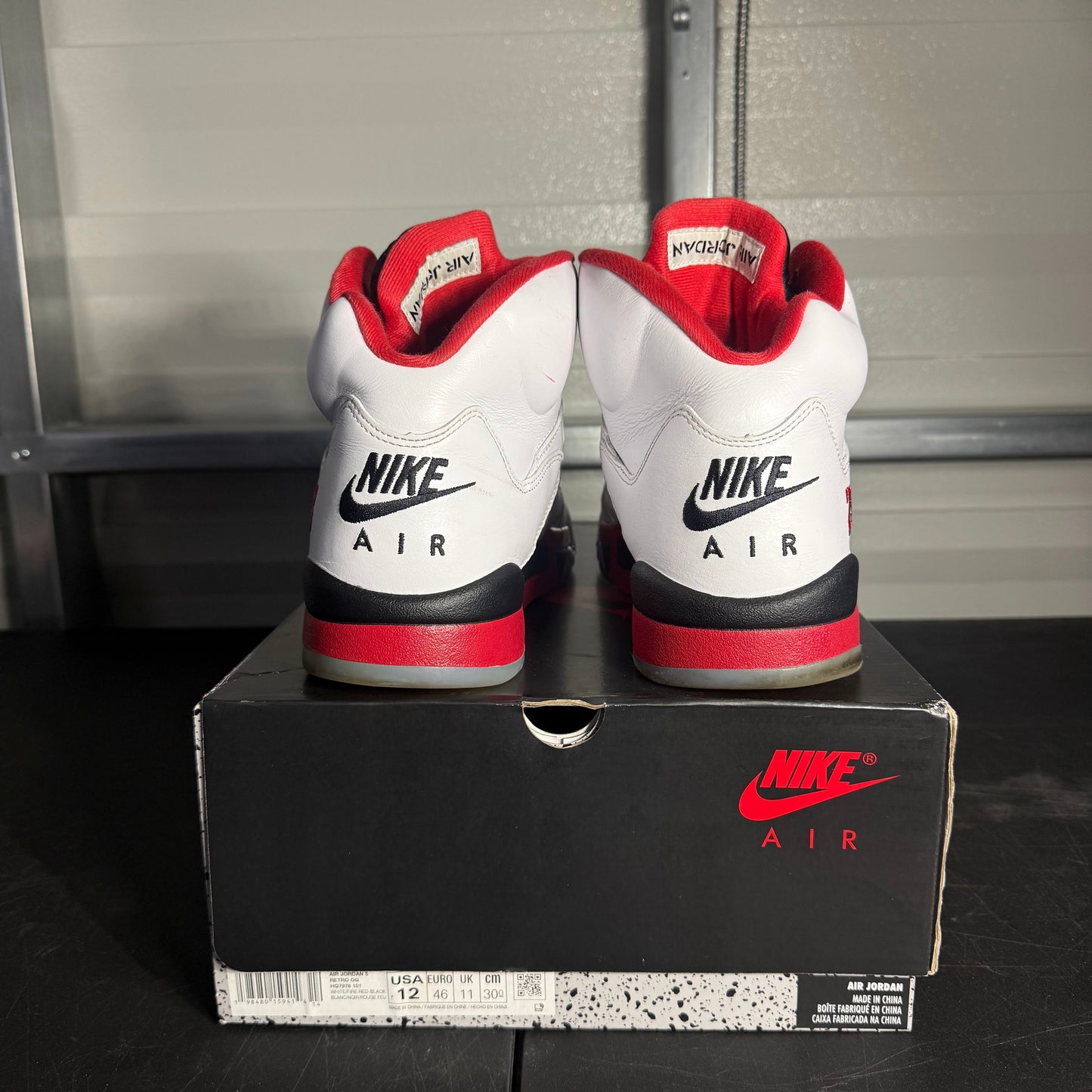 Size 12 - AJ 5 Black Fire Red