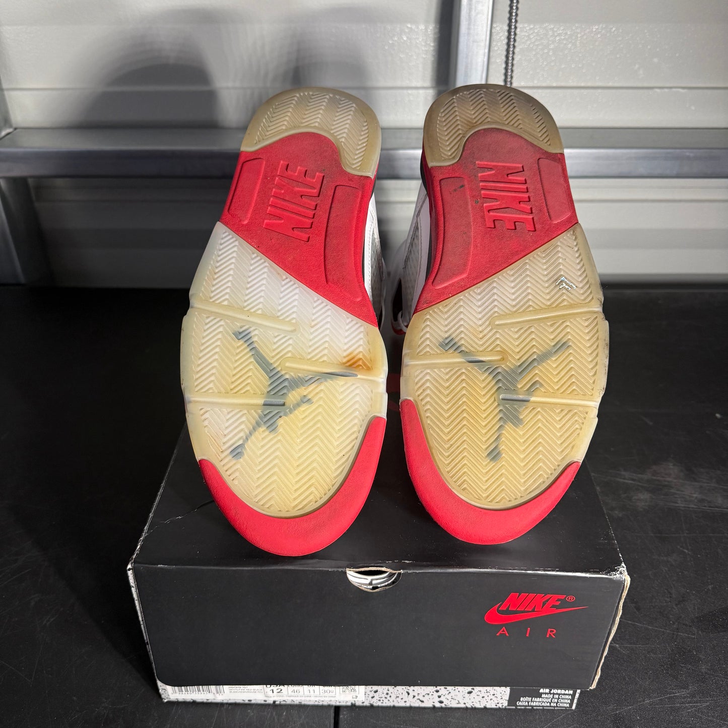 Size 12 - AJ 5 Black Fire Red