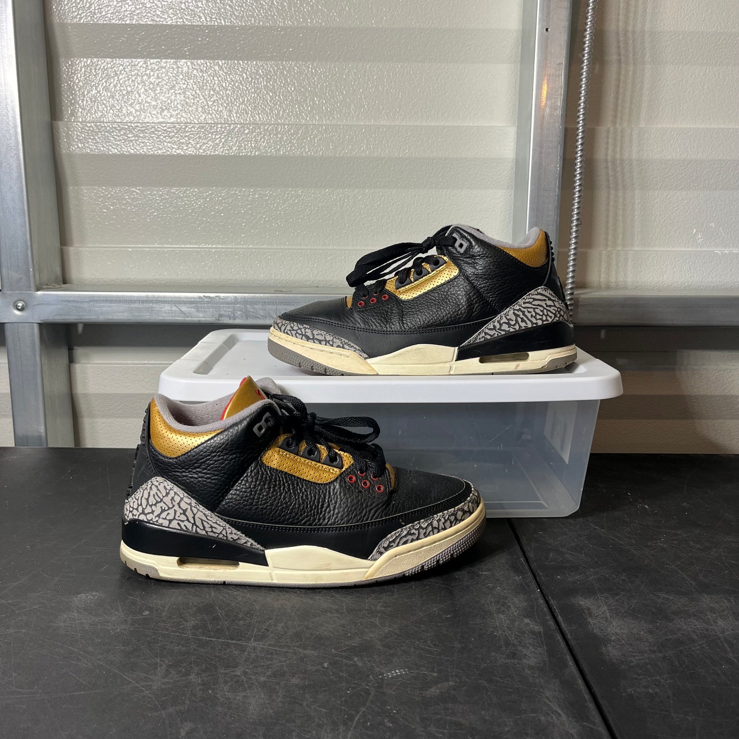 Size 10.5W - AJ 3 Gold Cement