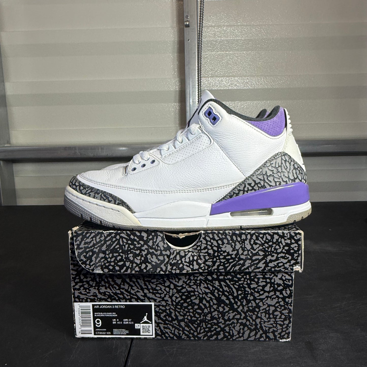 Size 9 - AJ 3 Dark Iris