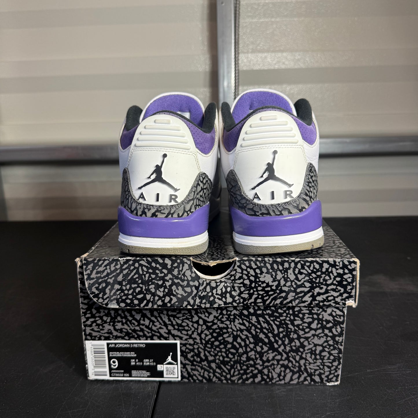 Size 9 - AJ 3 Dark Iris