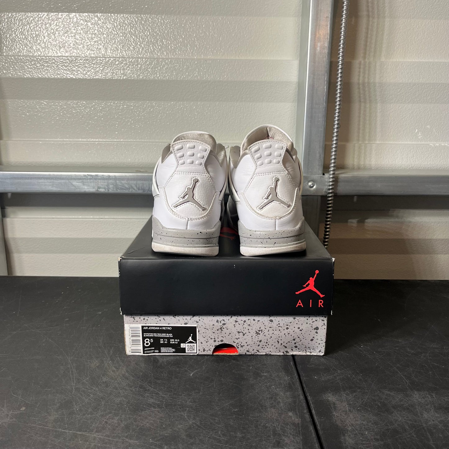 Size 8.5 - AJ 4 White Oreo