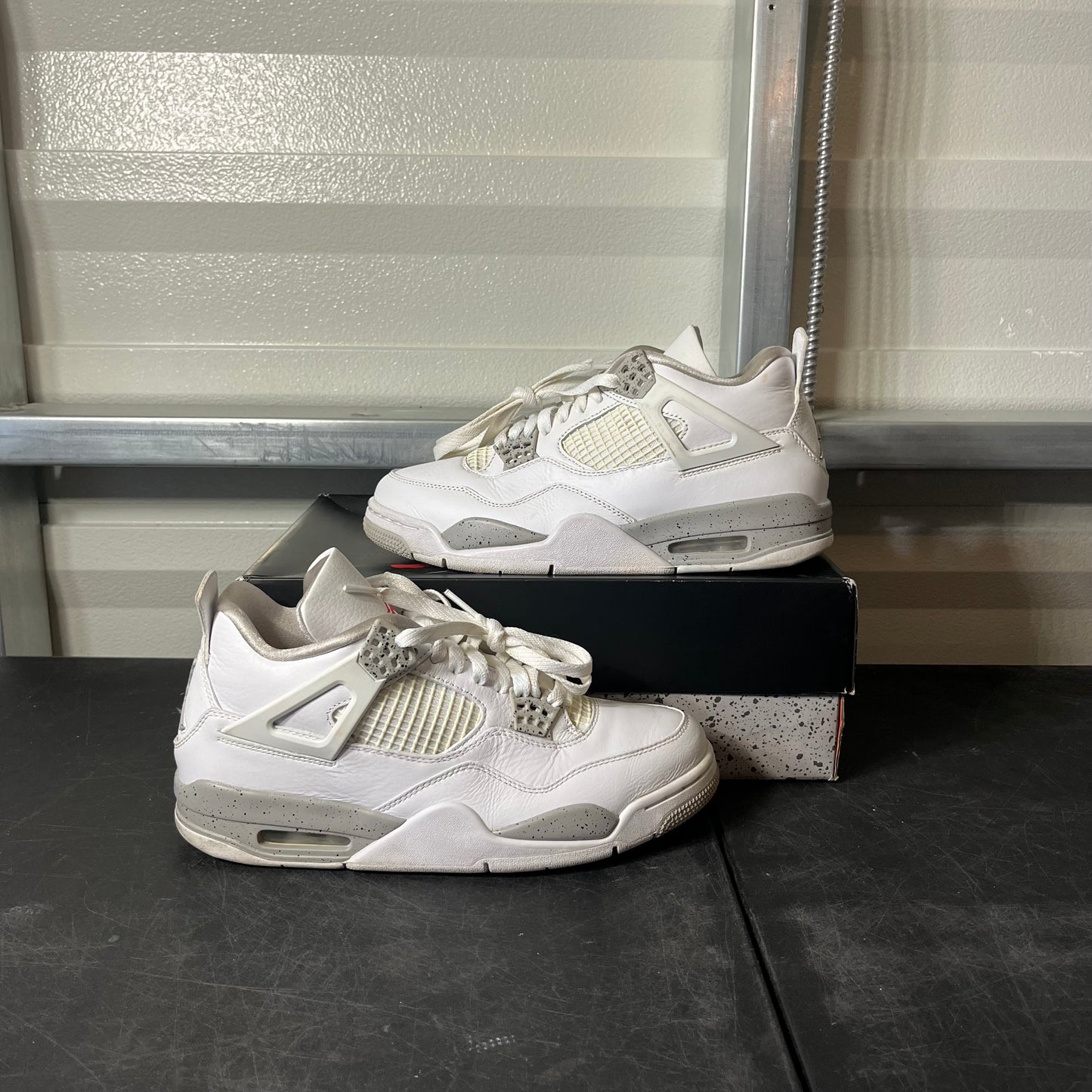 Size 8.5 - AJ 4 White Oreo