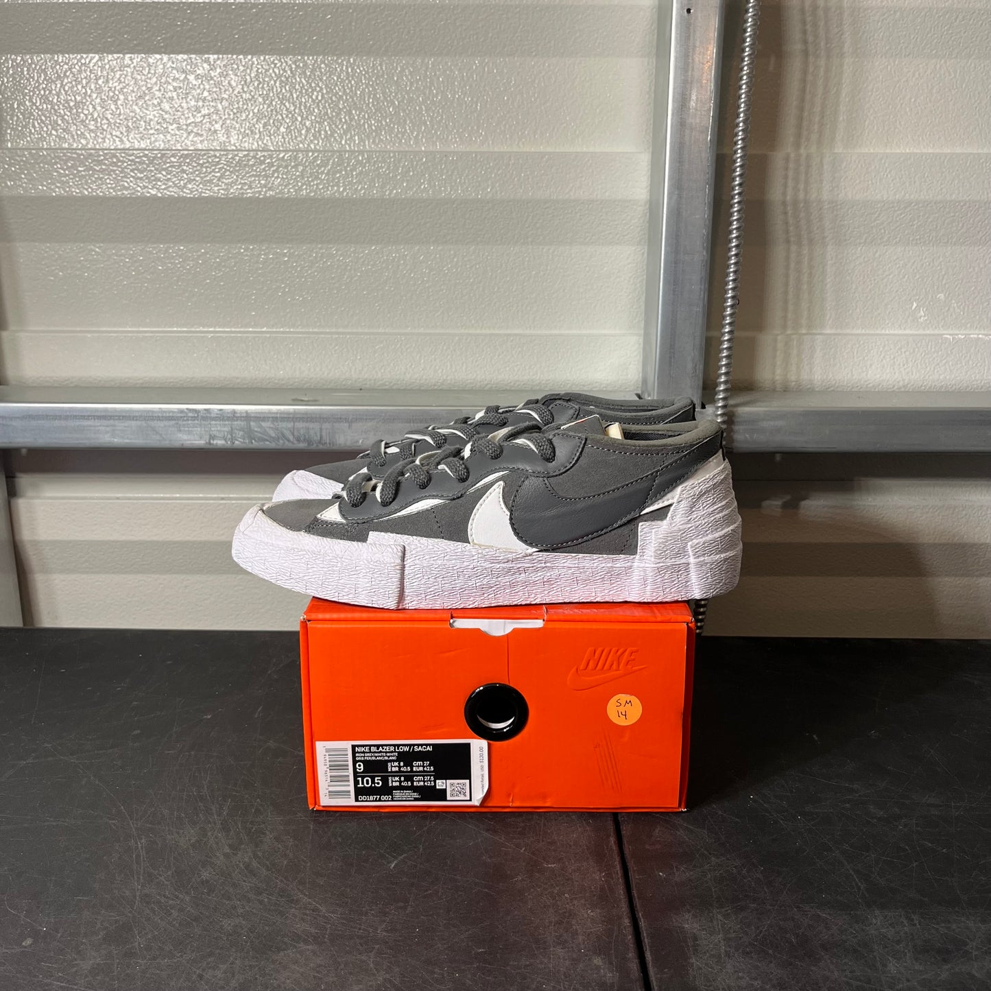Size 9 - Blazer Low Sacai x Kaws Iron Grey