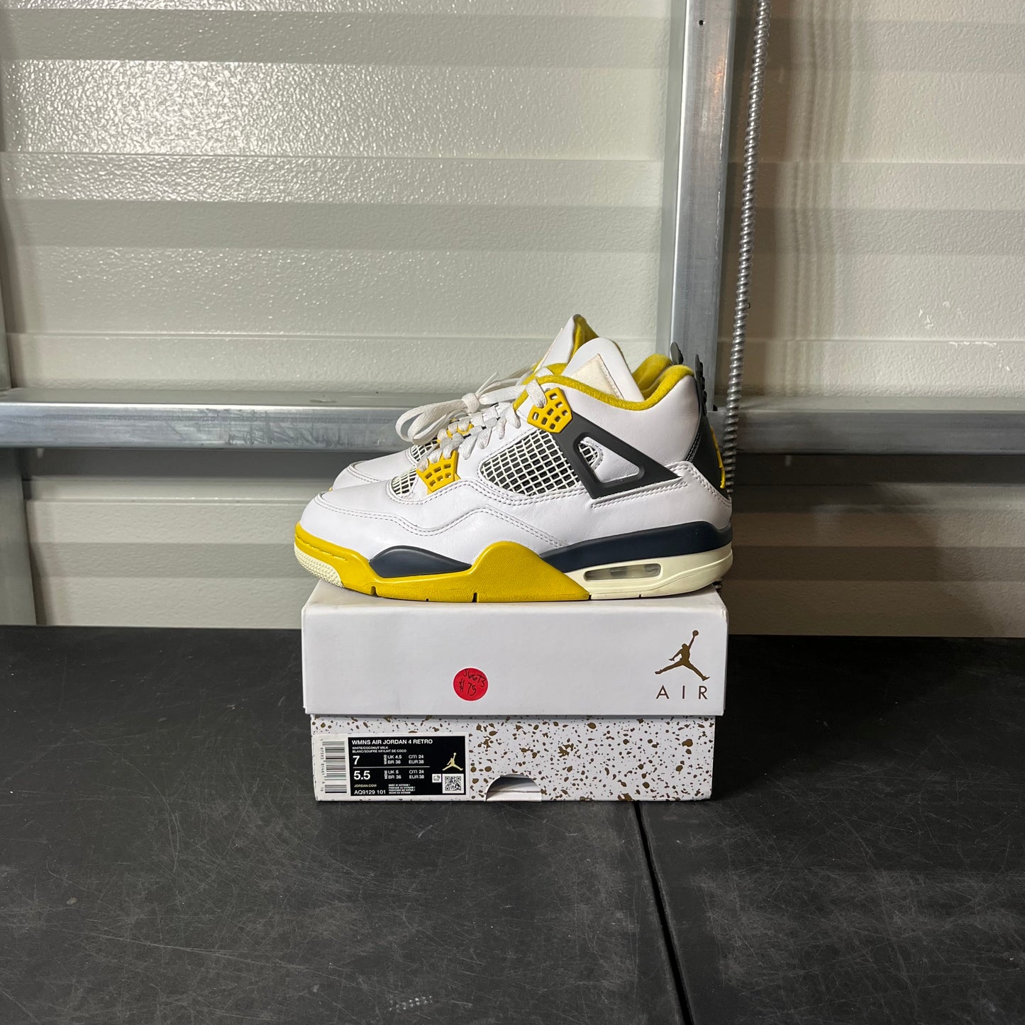 Size 7W - AJ 4 Sulfur