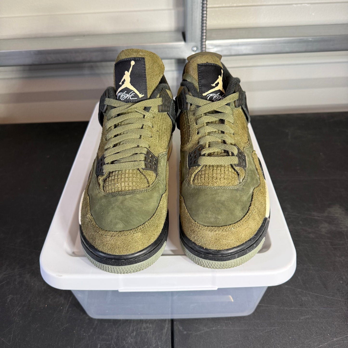 Size 9.5 - AJ 4 Craft Olive