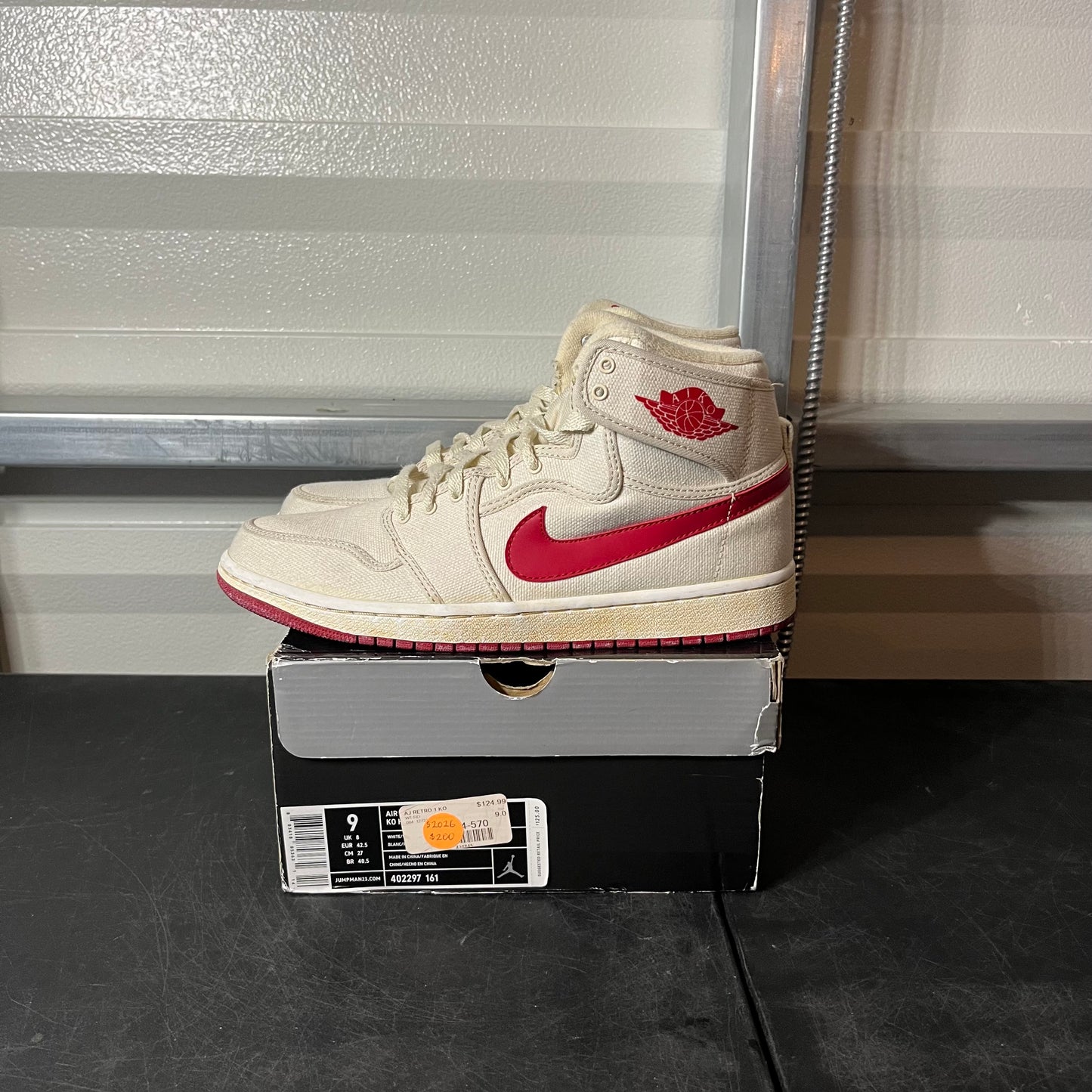 Size 9 - AJ 1 Ajko White Red