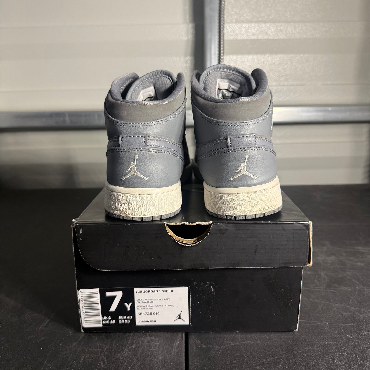 Size 7Y - AJ 1 Mid Cool Grey