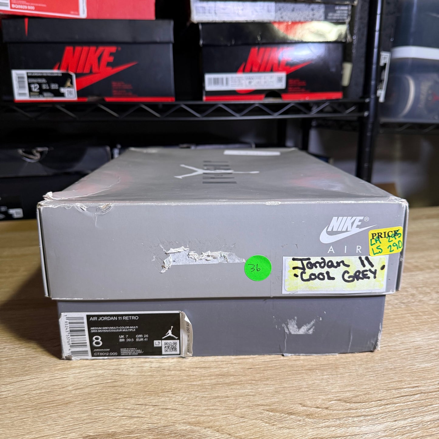 Size 8 - AJ 11 Retro High Cool Grey