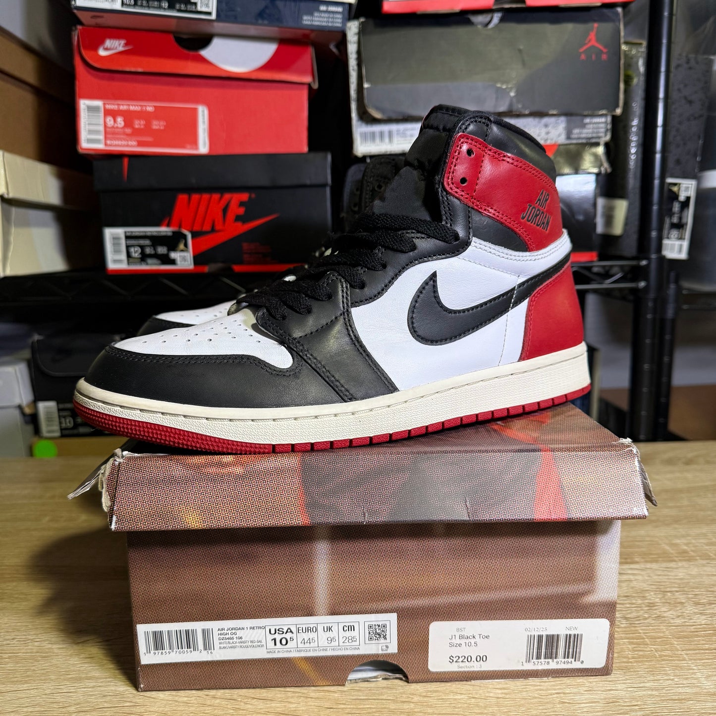 Size 10.5 AJ 1 Reimagined Black Toe