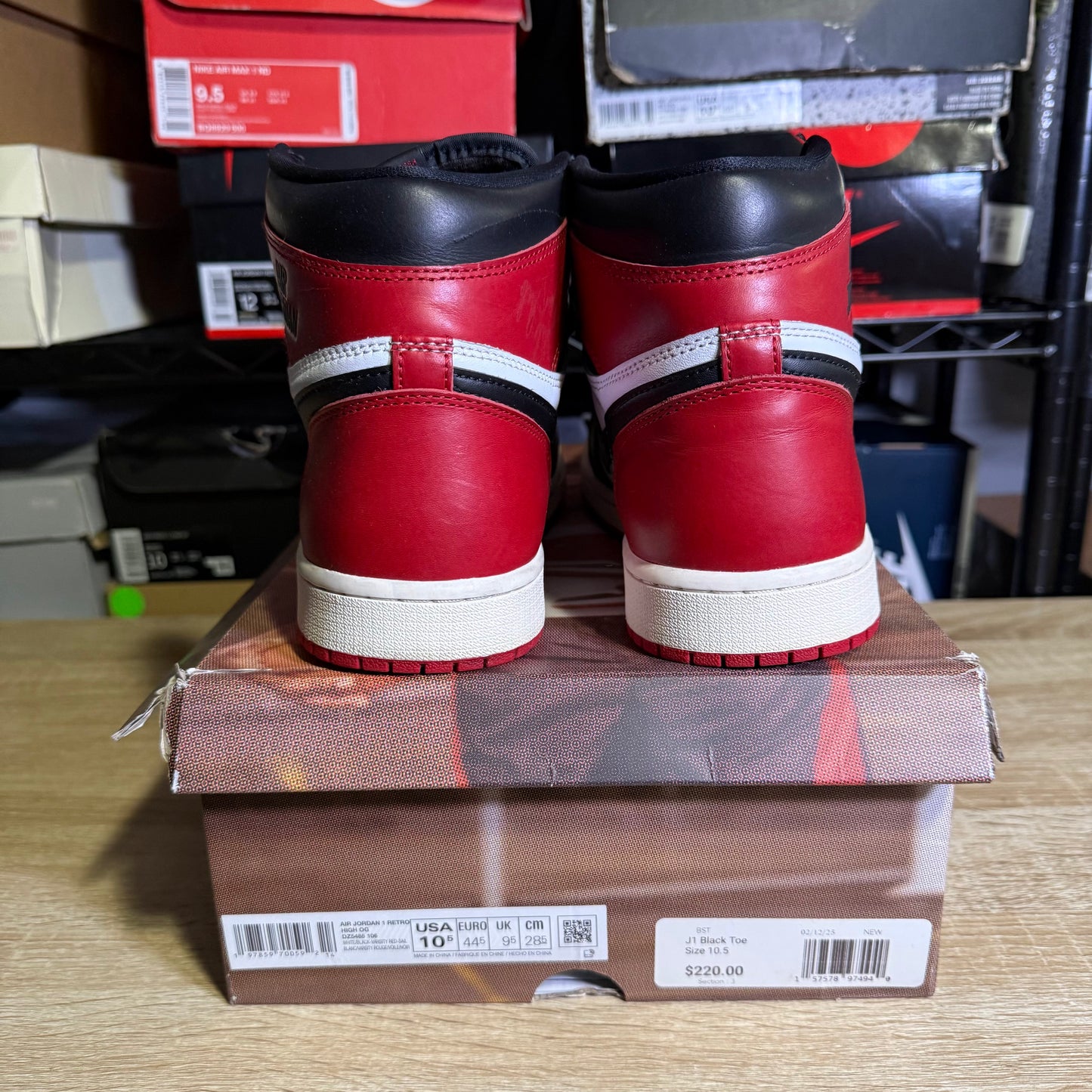 Size 10.5 AJ 1 Reimagined Black Toe