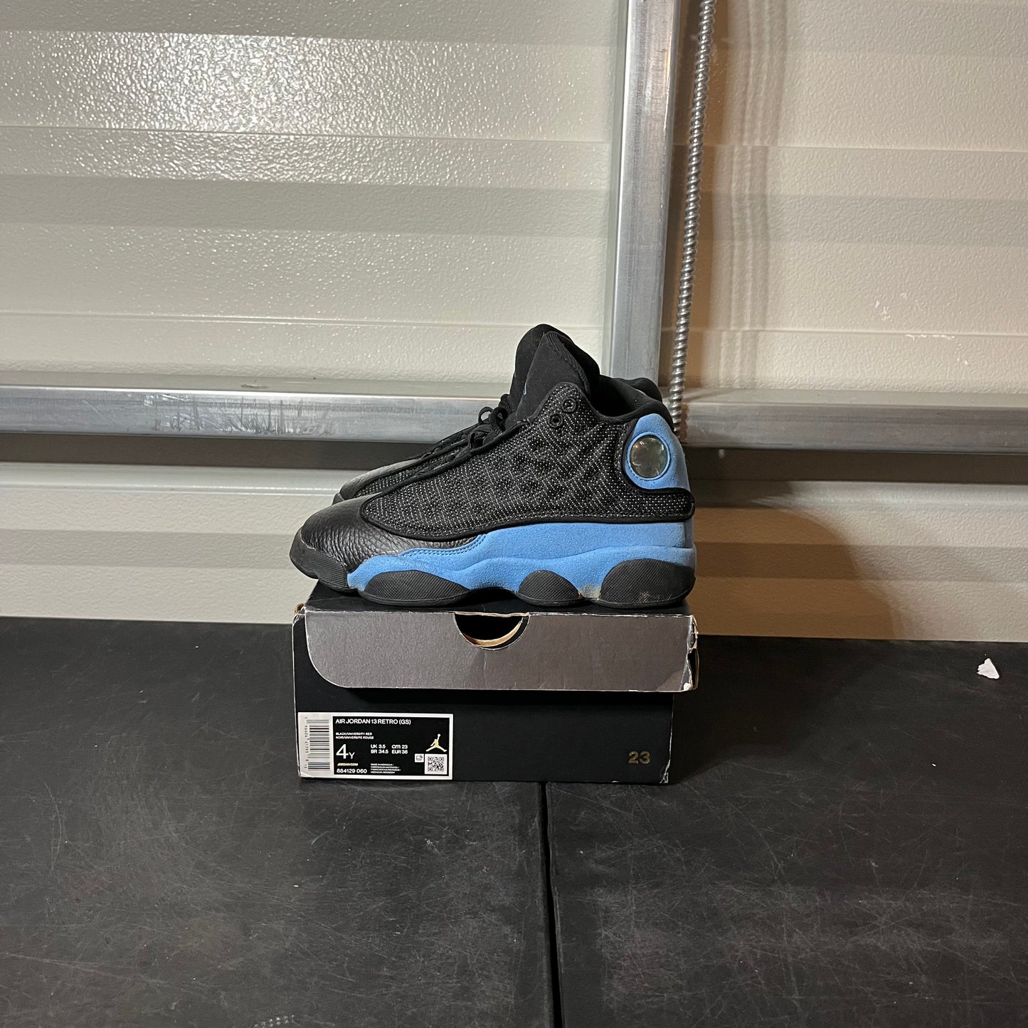 Size 4Y - AJ 13 Black University Blue