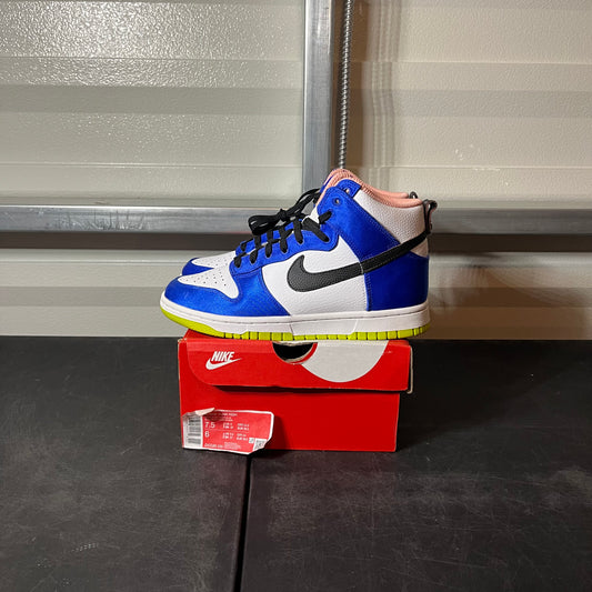 Size 7.5 - Dunk High Blue Satin