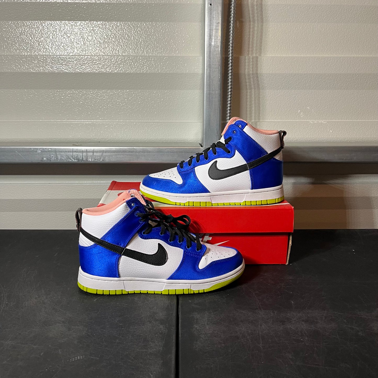 Size 7.5 - Dunk High Blue Satin