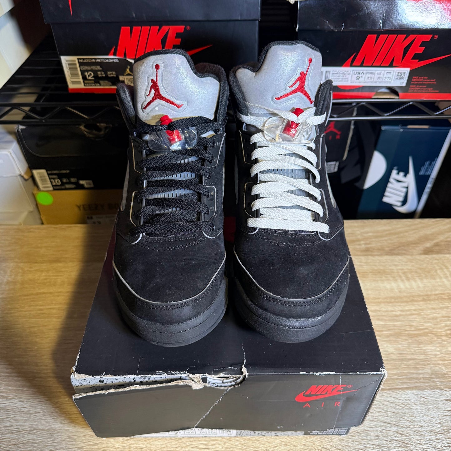 Size 7.5 - AJ 5 Retro Black Metallic Reimagined