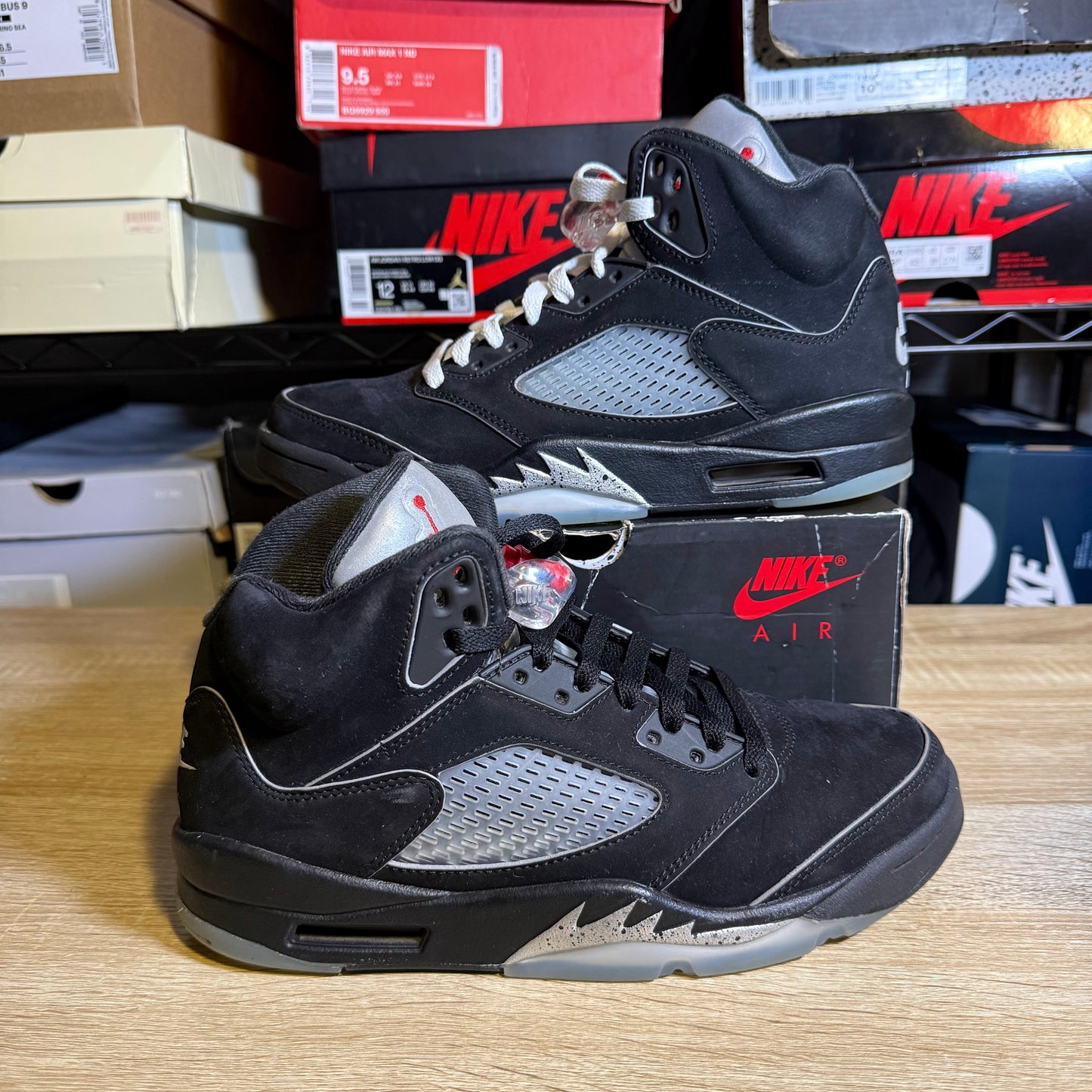 Size 7.5 - AJ 5 Retro Black Metallic Reimagined