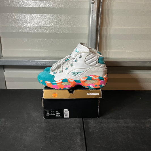 Size 11 - Reebok Question White Noise Mid