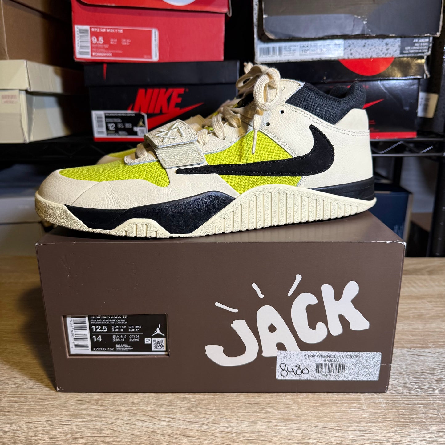 Size 12.5 - Travis Scott x AJ Jumpman Jack TR Bright Cactus