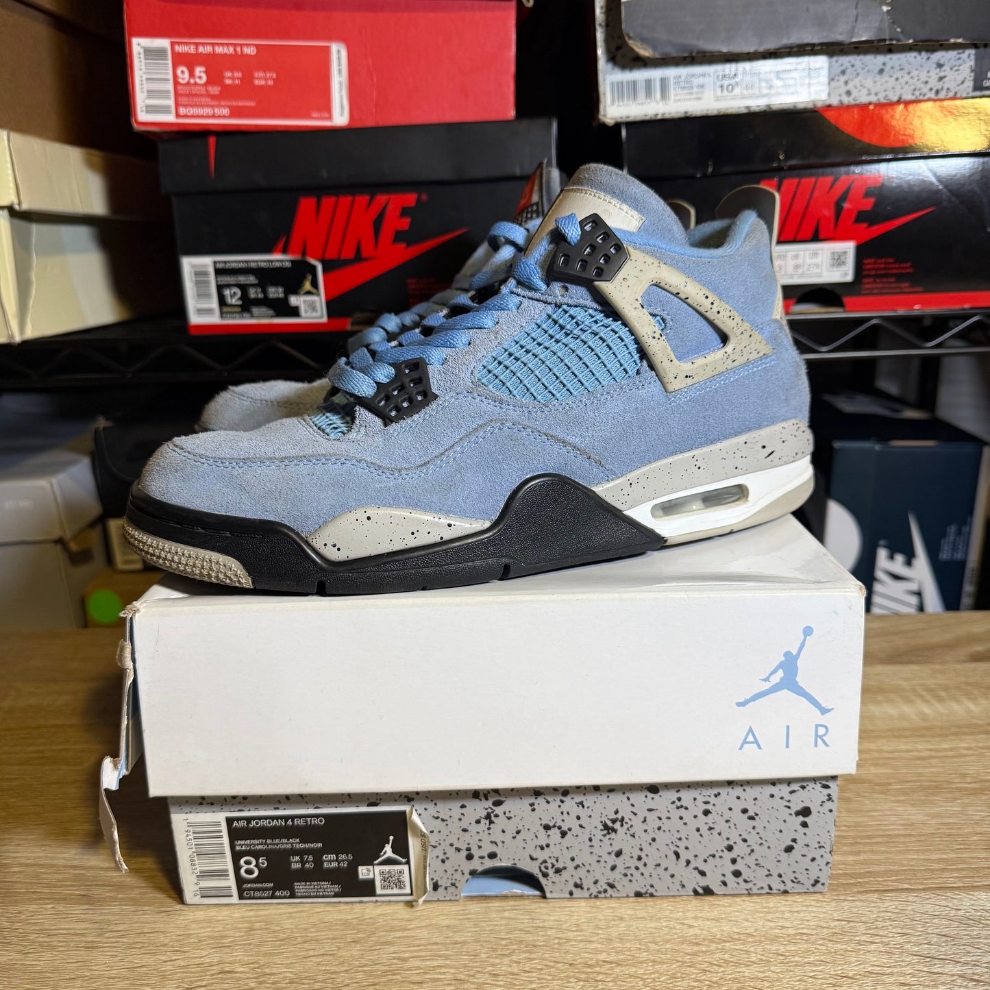 Size 8.5 - AJ 4 Retro Mid University Blue