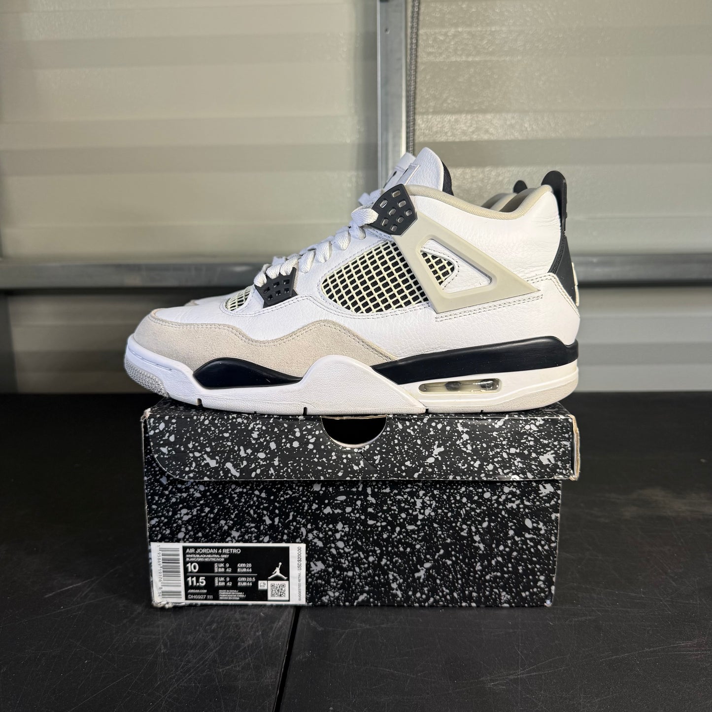 Size 10 - AJ 4 Military Black