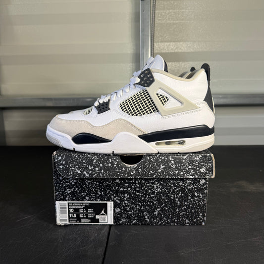 Size 10 - AJ 4 Military Black