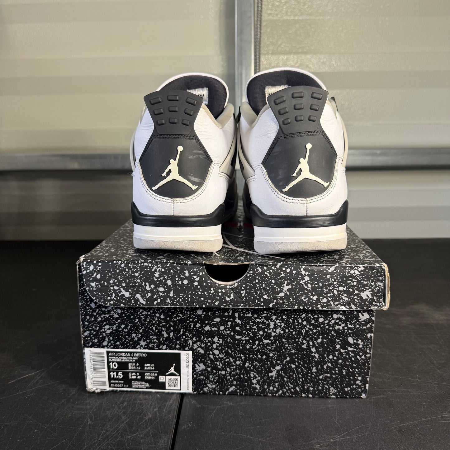 Size 10 - AJ 4 Military Black