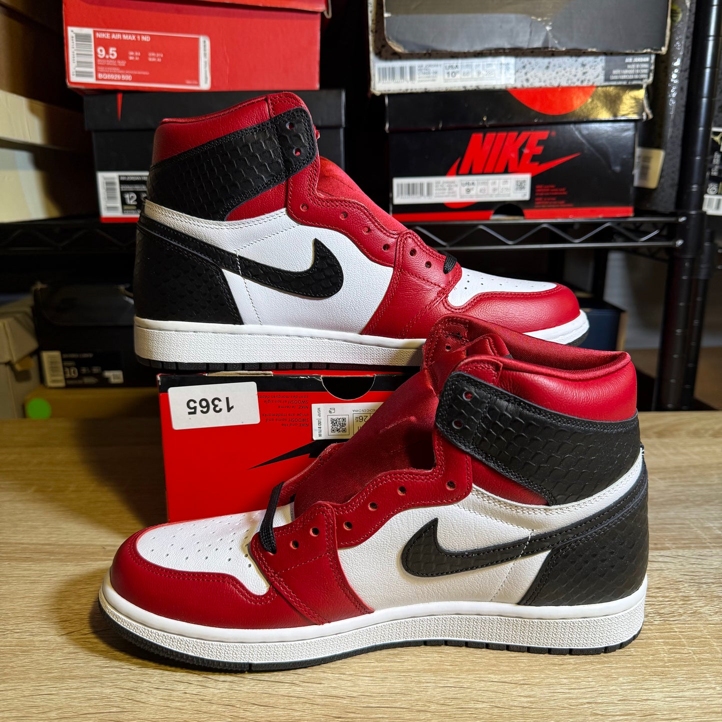 Size 8 M - AJ 1 Retro OG High Satin Red