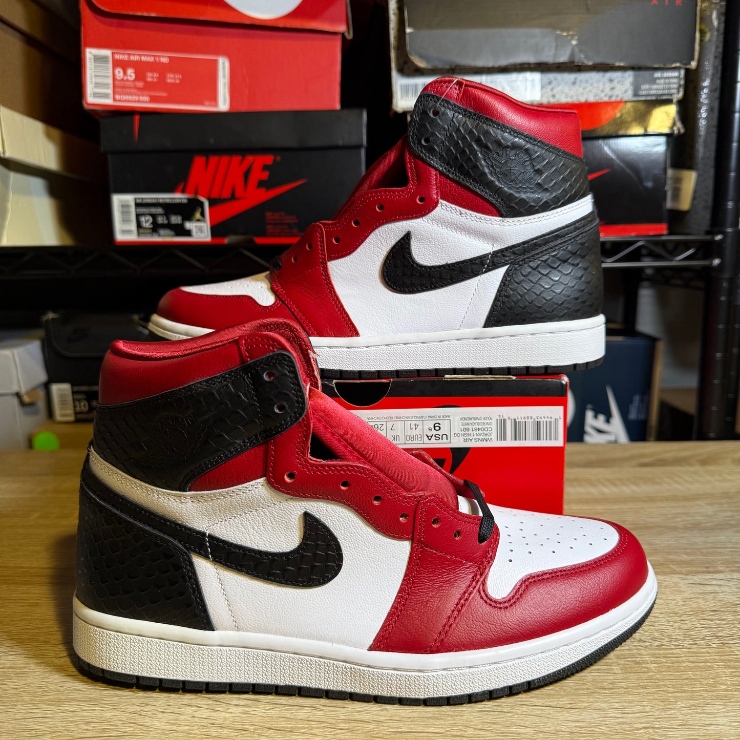 Size 8 M - AJ 1 Retro OG High Satin Red
