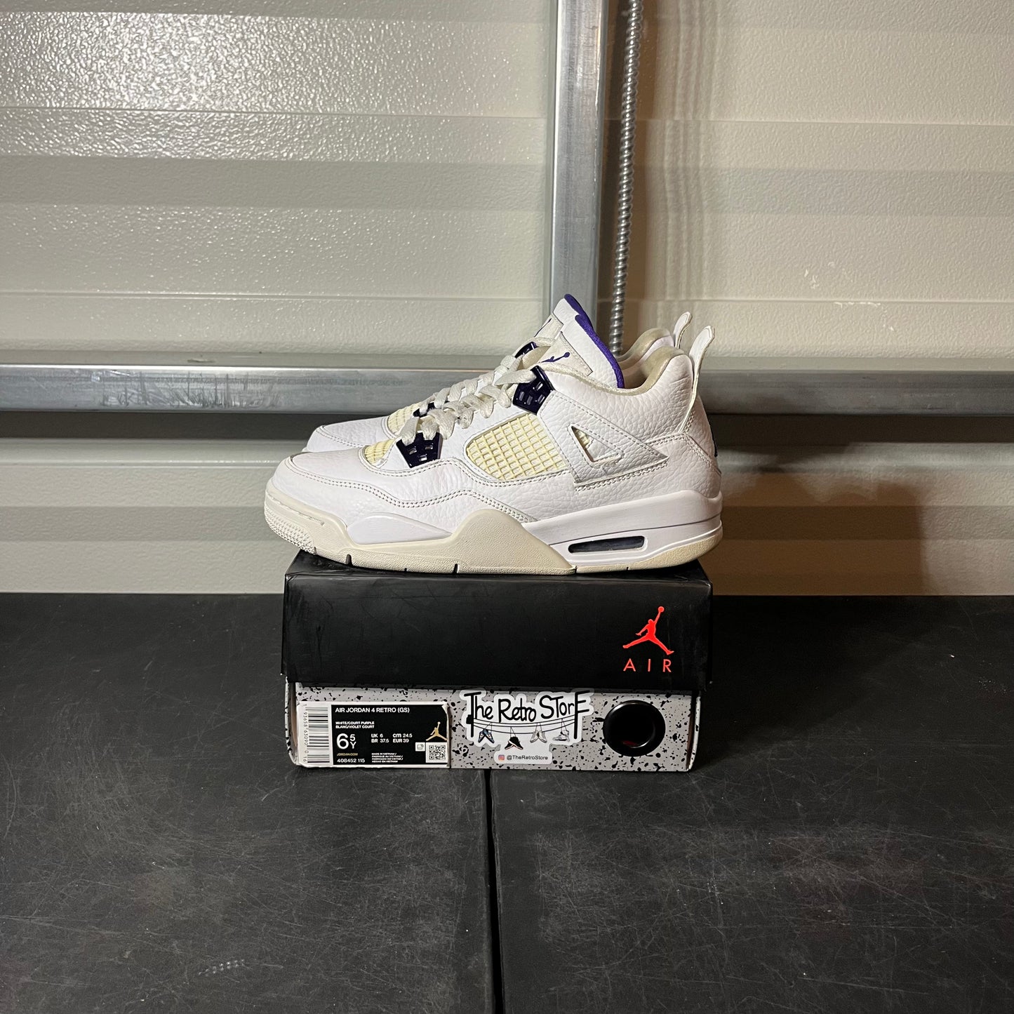 Size 6.5 - AJ 4 Purple Metallic