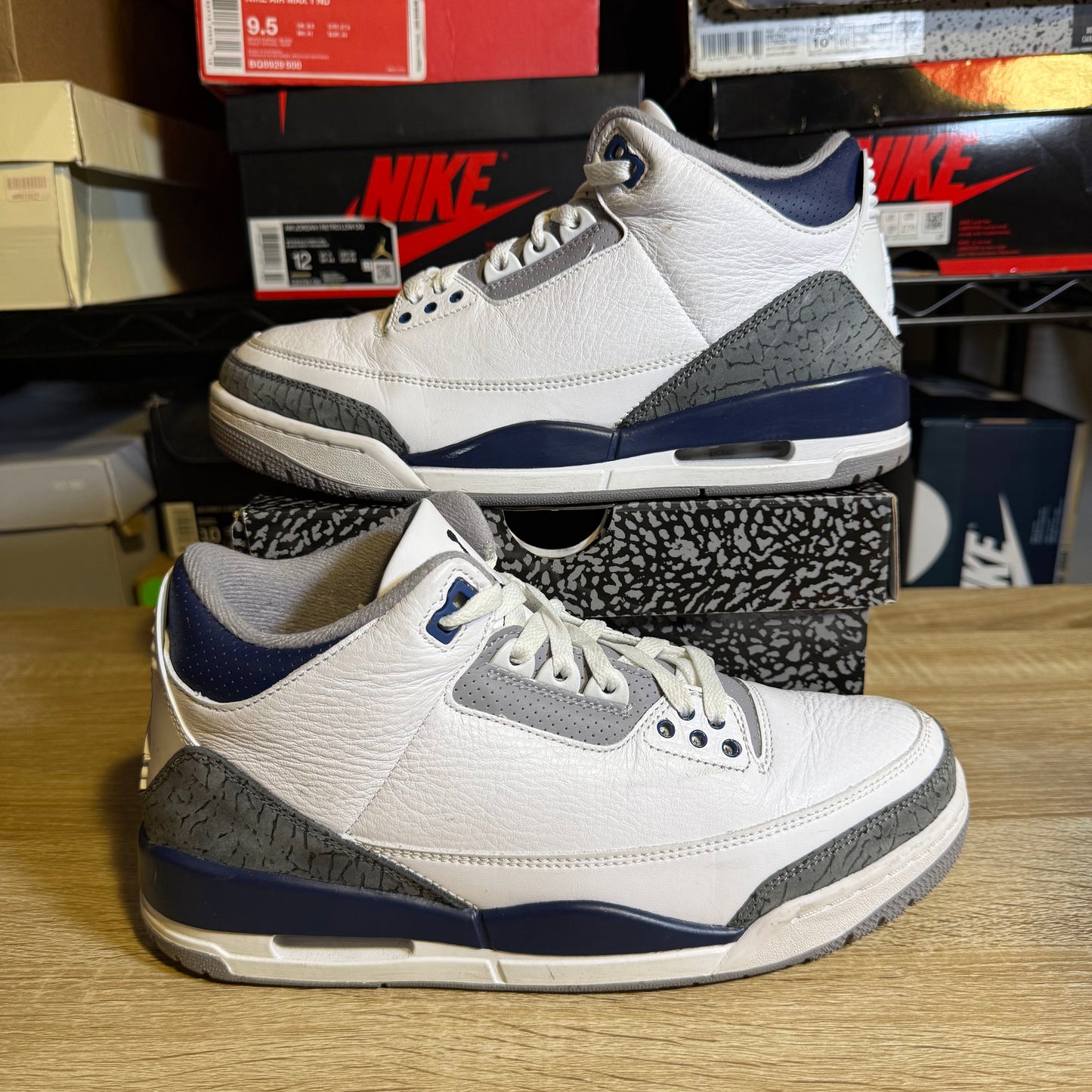 Size 8 - AJ 3 Midnight Navy