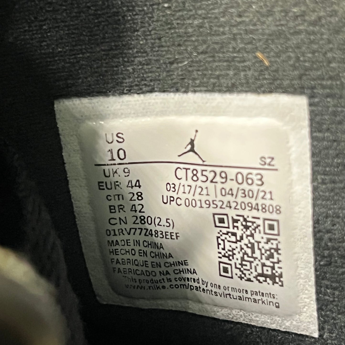 Size 10 - AJ 6 Bordo