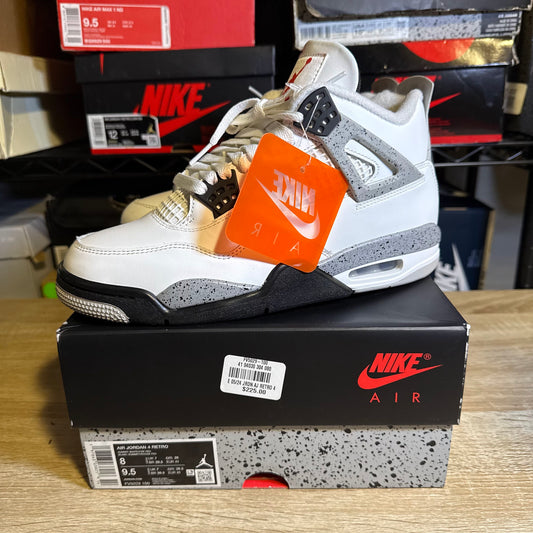 Size 8 - AJ 4 White Cement