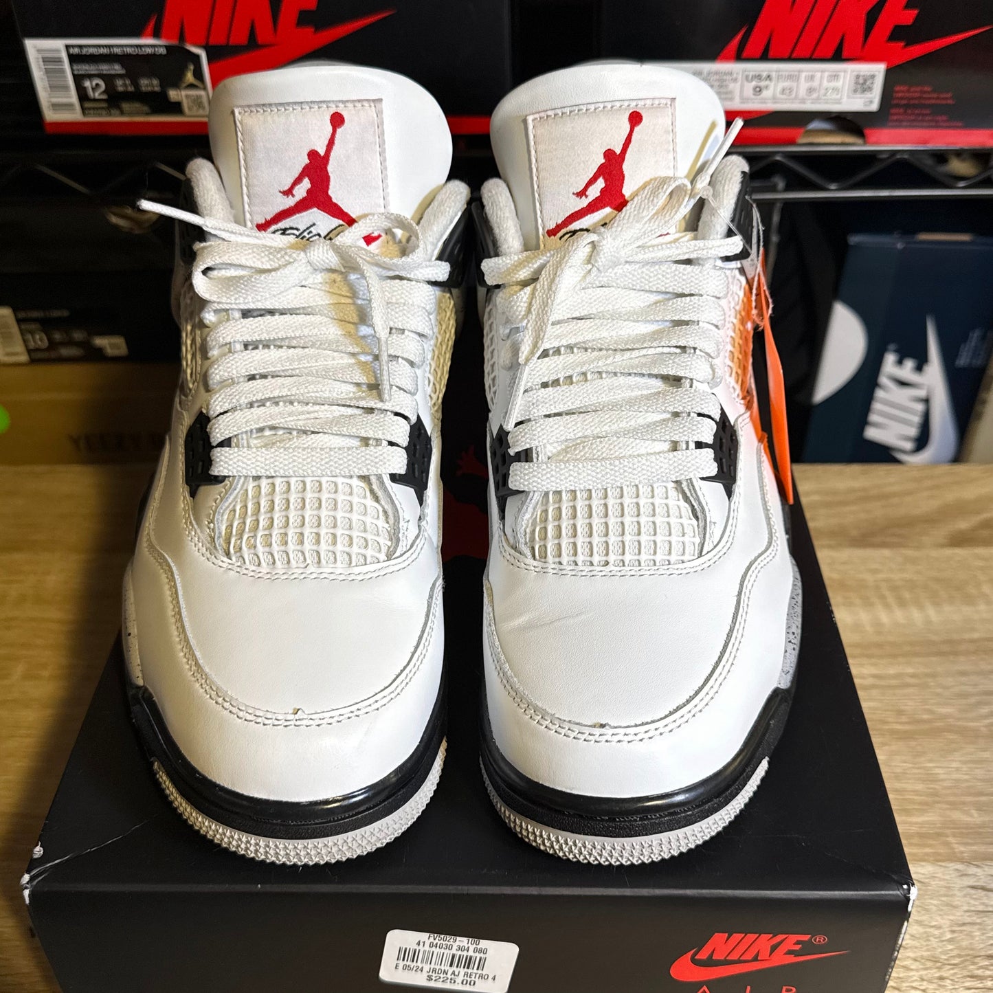 Size 8 - AJ 4 White Cement