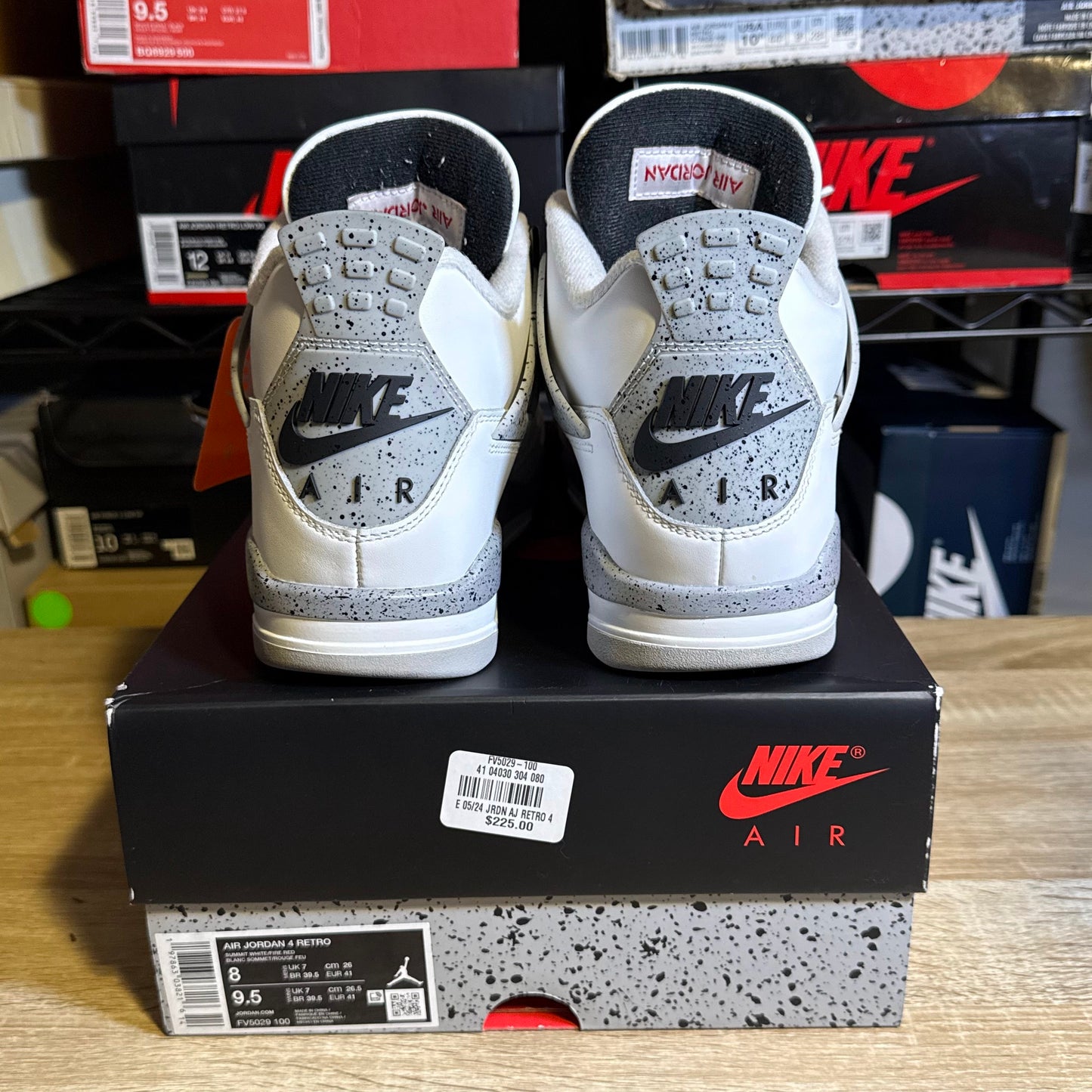 Size 8 - AJ 4 White Cement