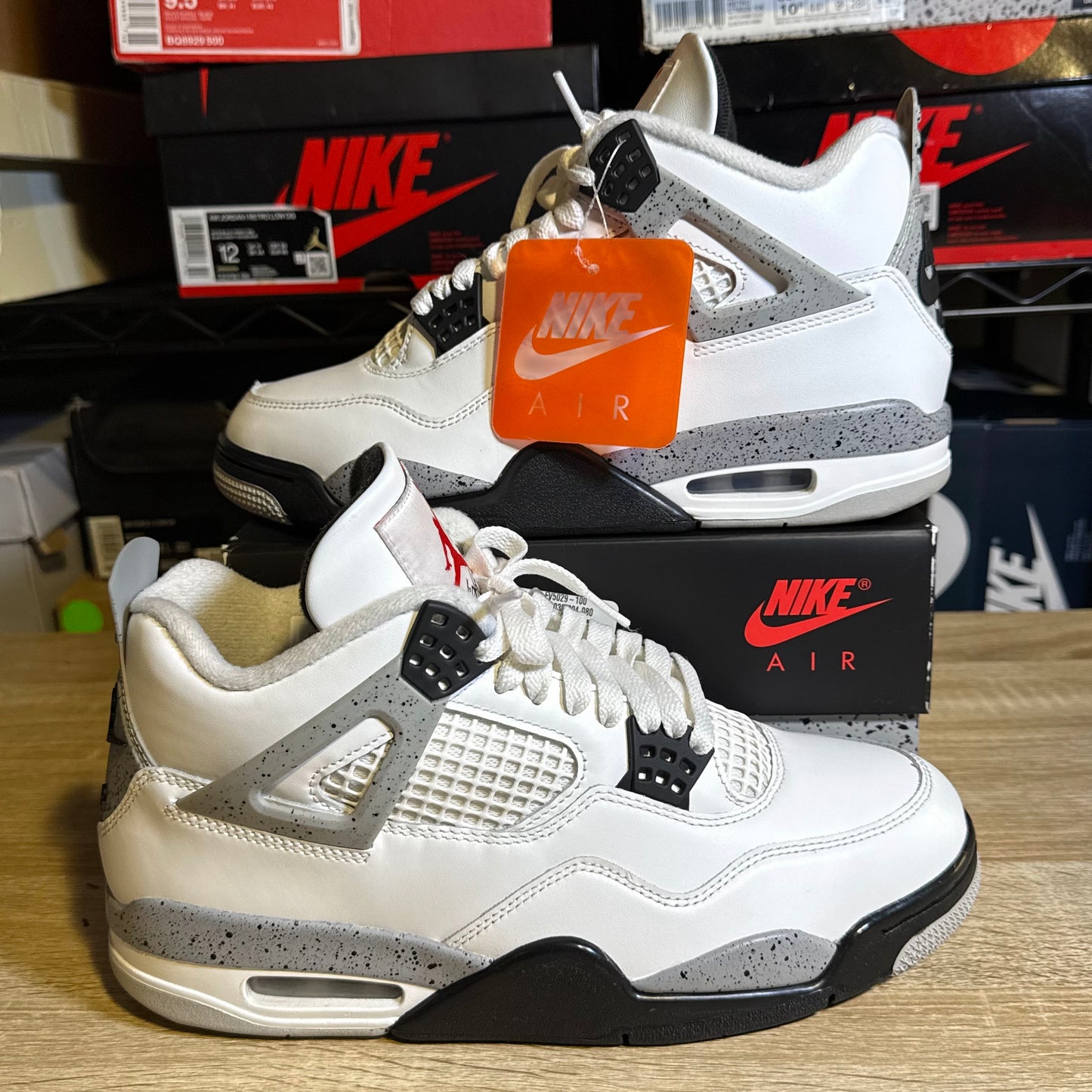 Size 8 - AJ 4 White Cement