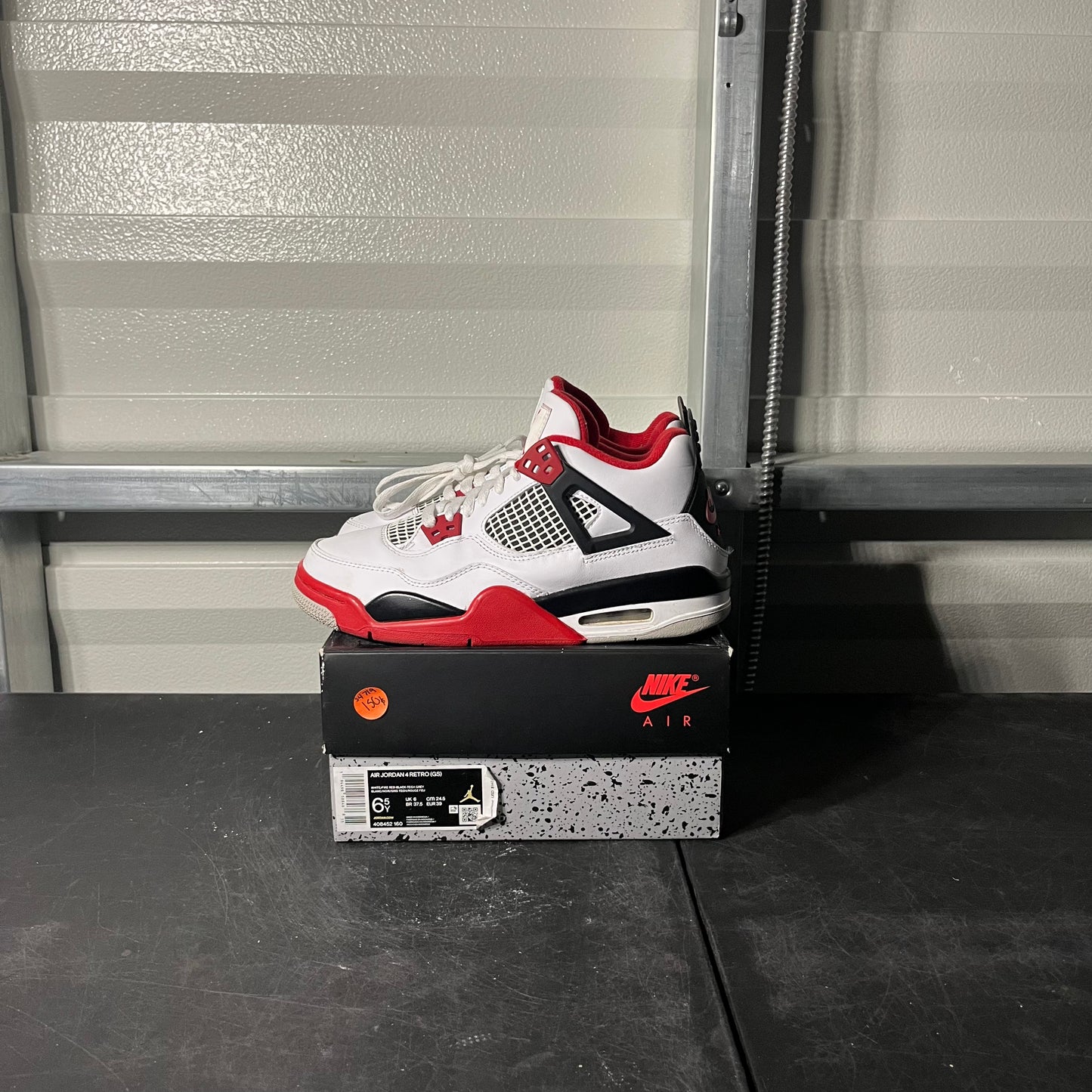 Size 6.5Y - AJ 4 Fire Red