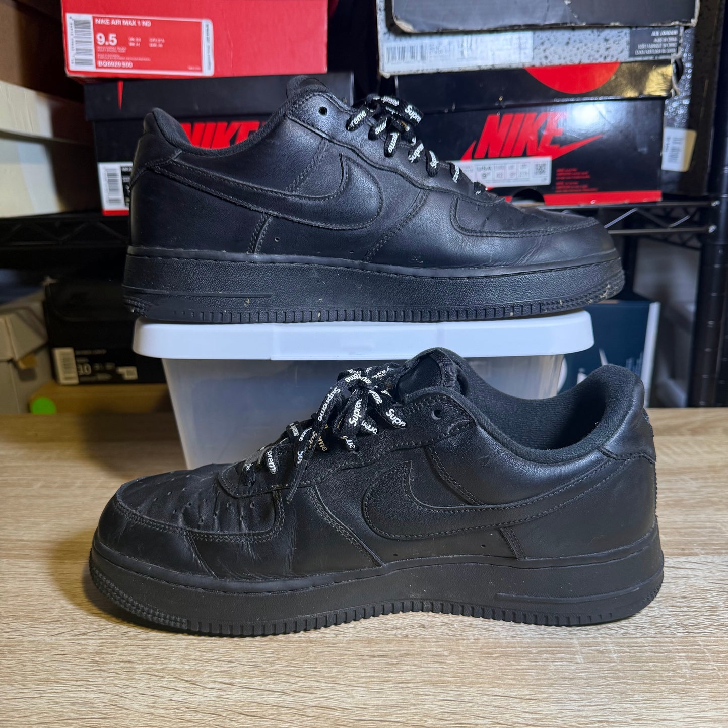 Size 10 - AF 1 Supreme Black
