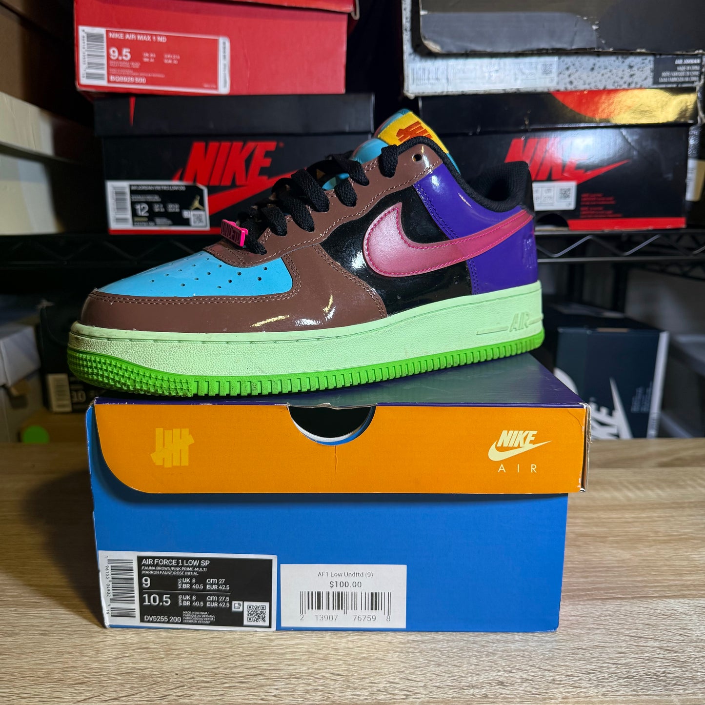 Size 9 - AF 1 Undefeated Multi Patent Pink Prime