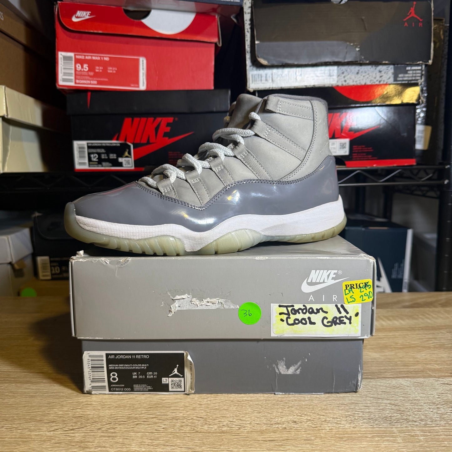 Size 8 - AJ 11 Retro High Cool Grey