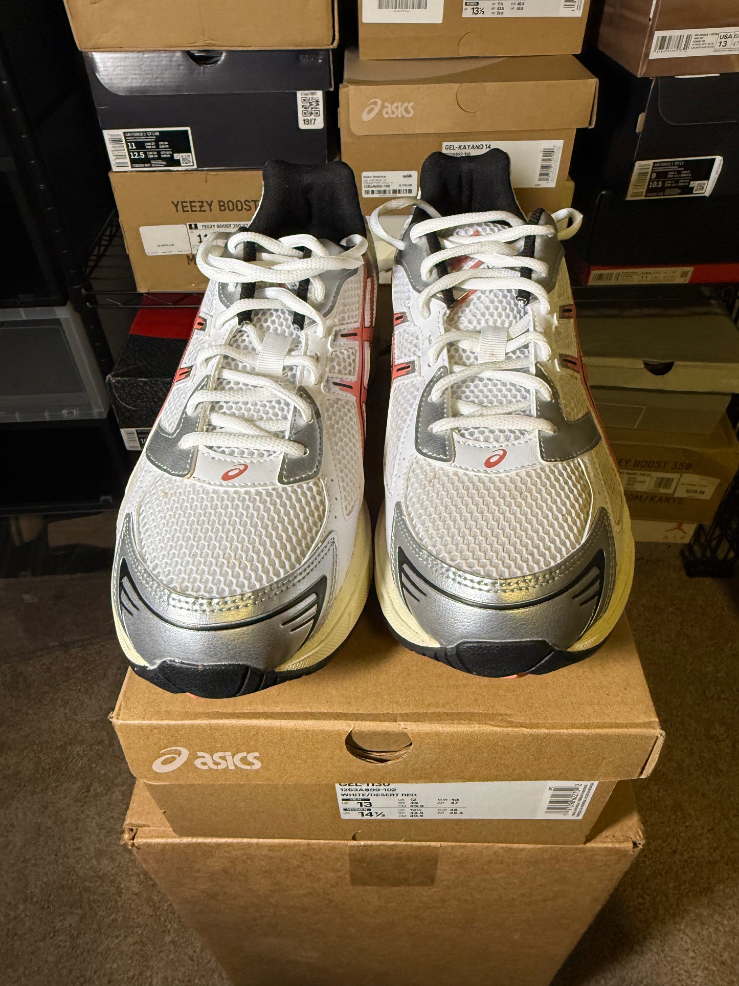Size 13 - ASICS Gel 1130 White Desert Red