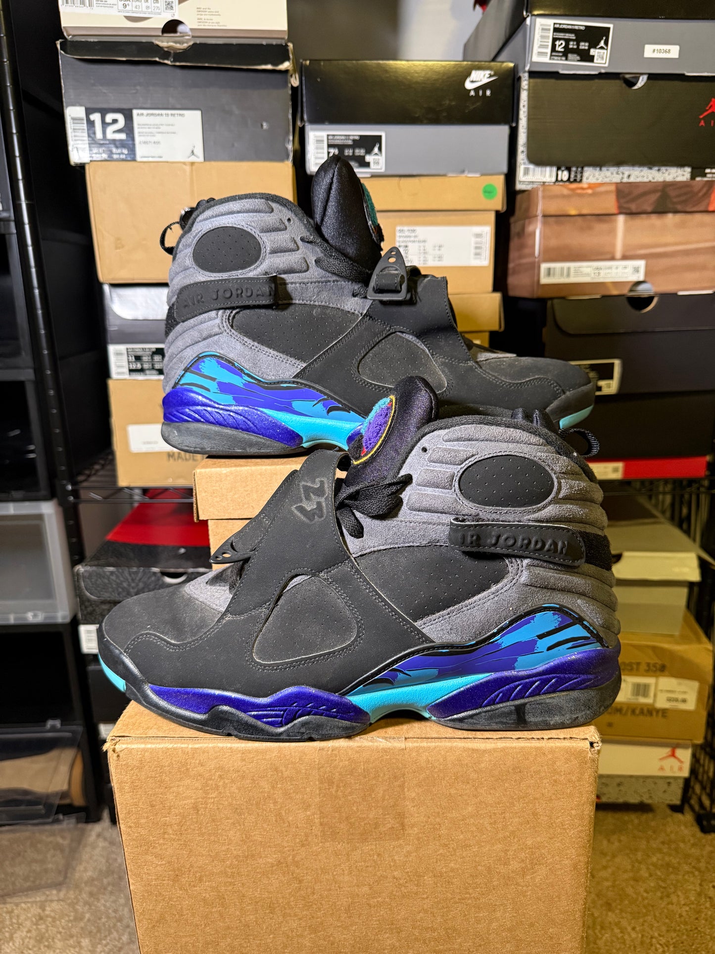 Size 13 - AJ 8 Retro Aqua 2015