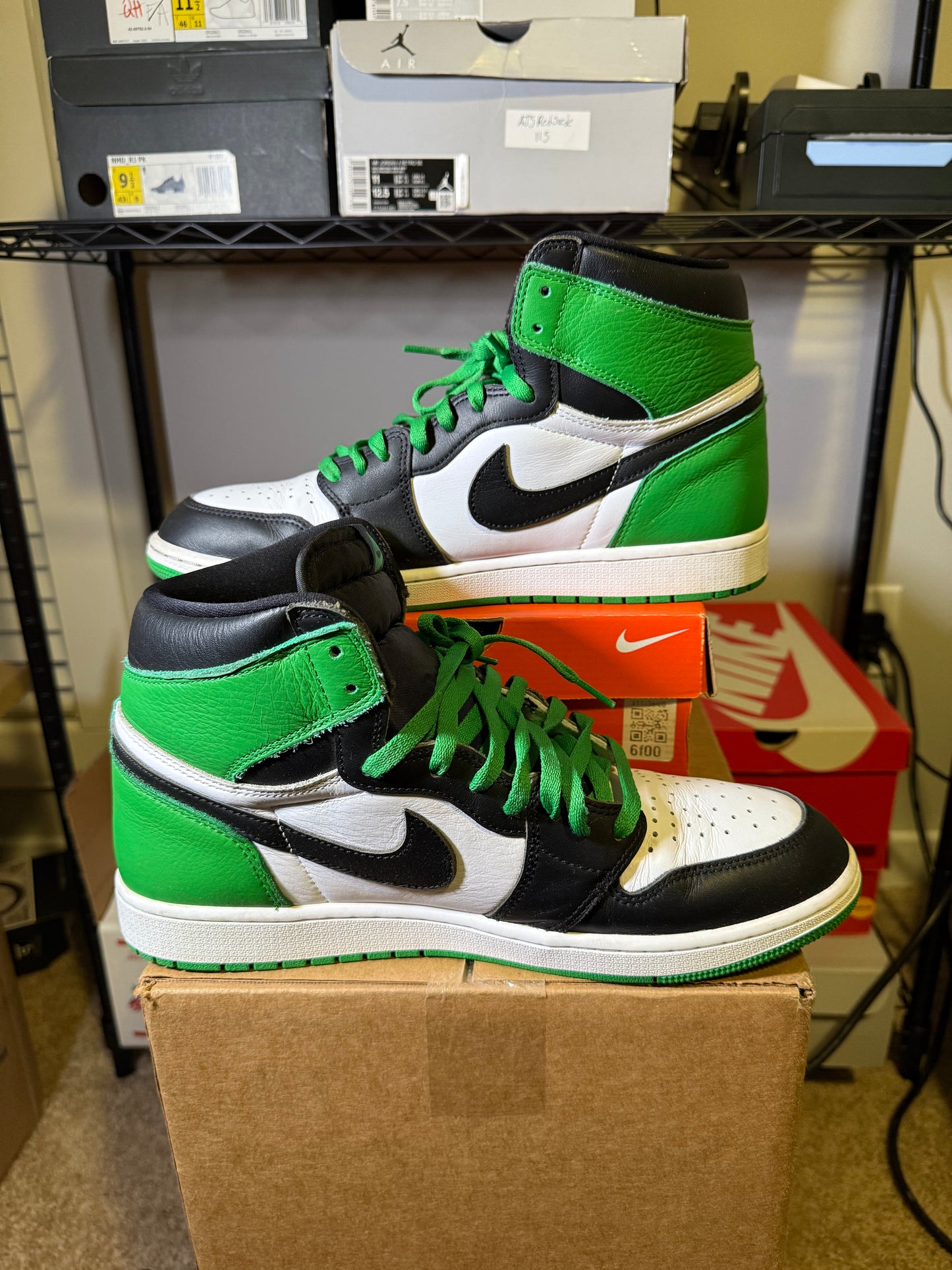 Size 13 - AJ 1 Retro OG High Lucky Green