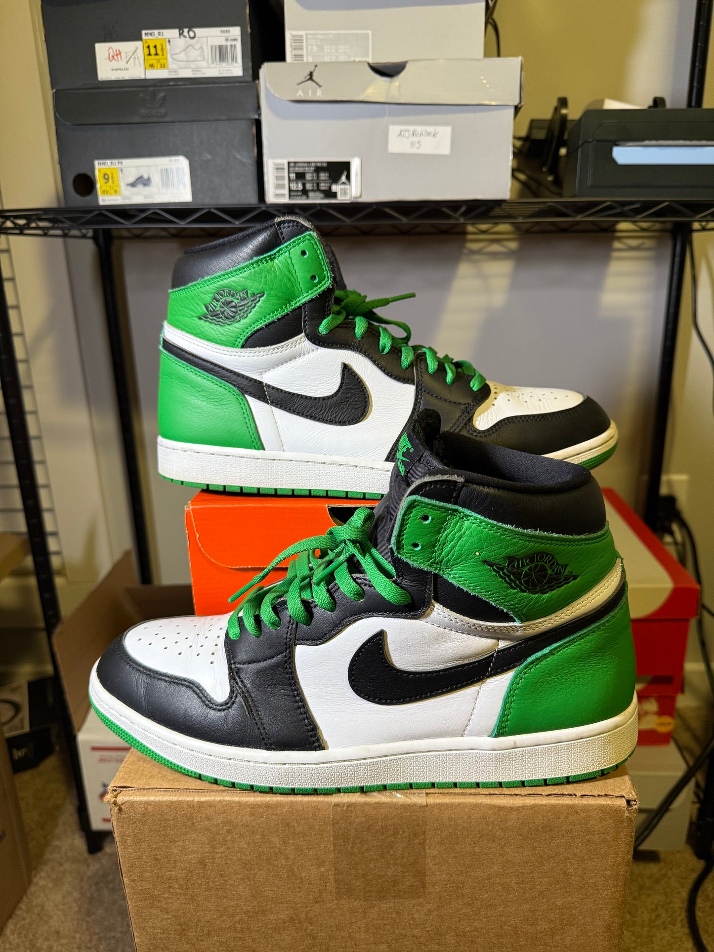 Size 13 - AJ 1 Retro OG High Lucky Green