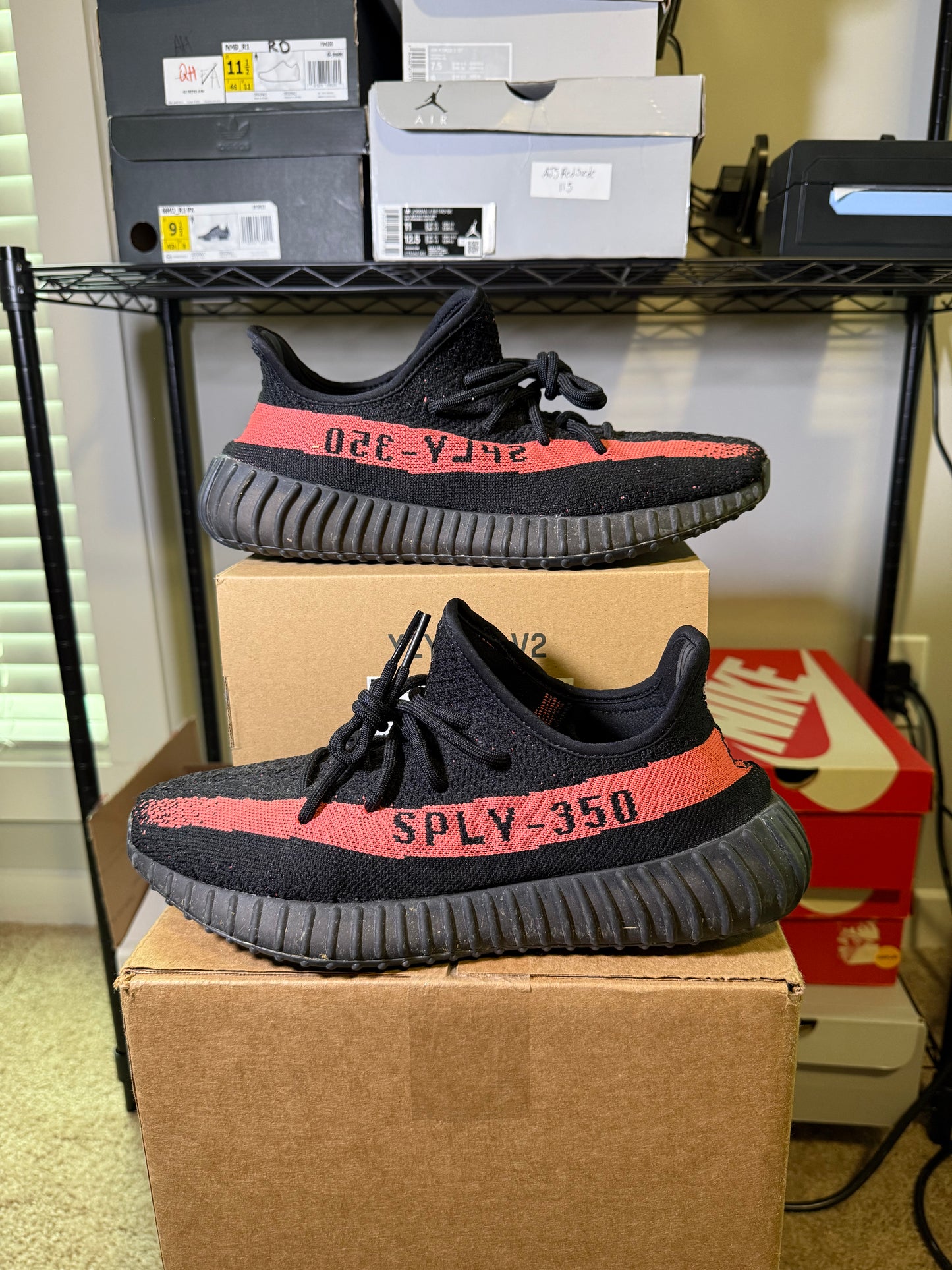 Size 10 - YZY 350 Red Stripe